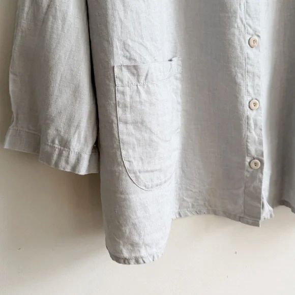 FLAX • Linen Button-Front Top - Picture 4 of 10